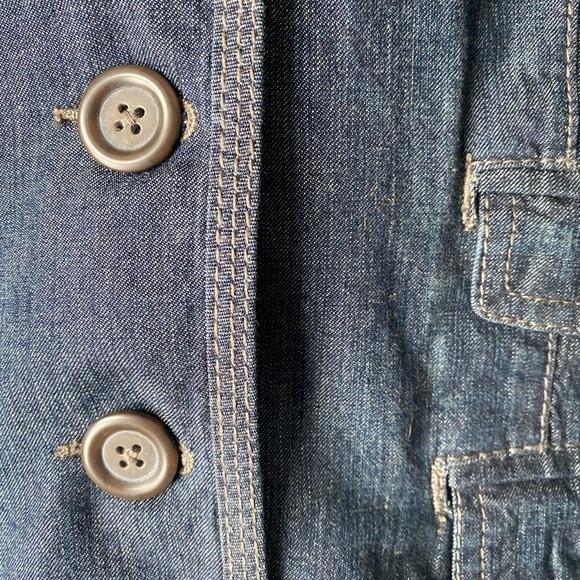 French Cuff Denim Blazer Size S - Picture 3 of 5